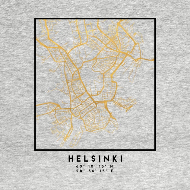 HELSINKI FINLAND CITY STREET MAP ART by deificusArt